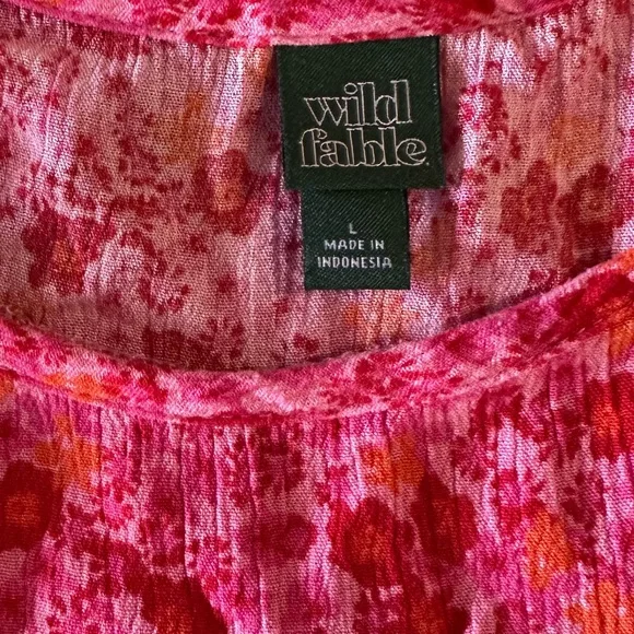 wild fable Pink and Orange Floral Tiered Swing Dress - Picture 2 of 4